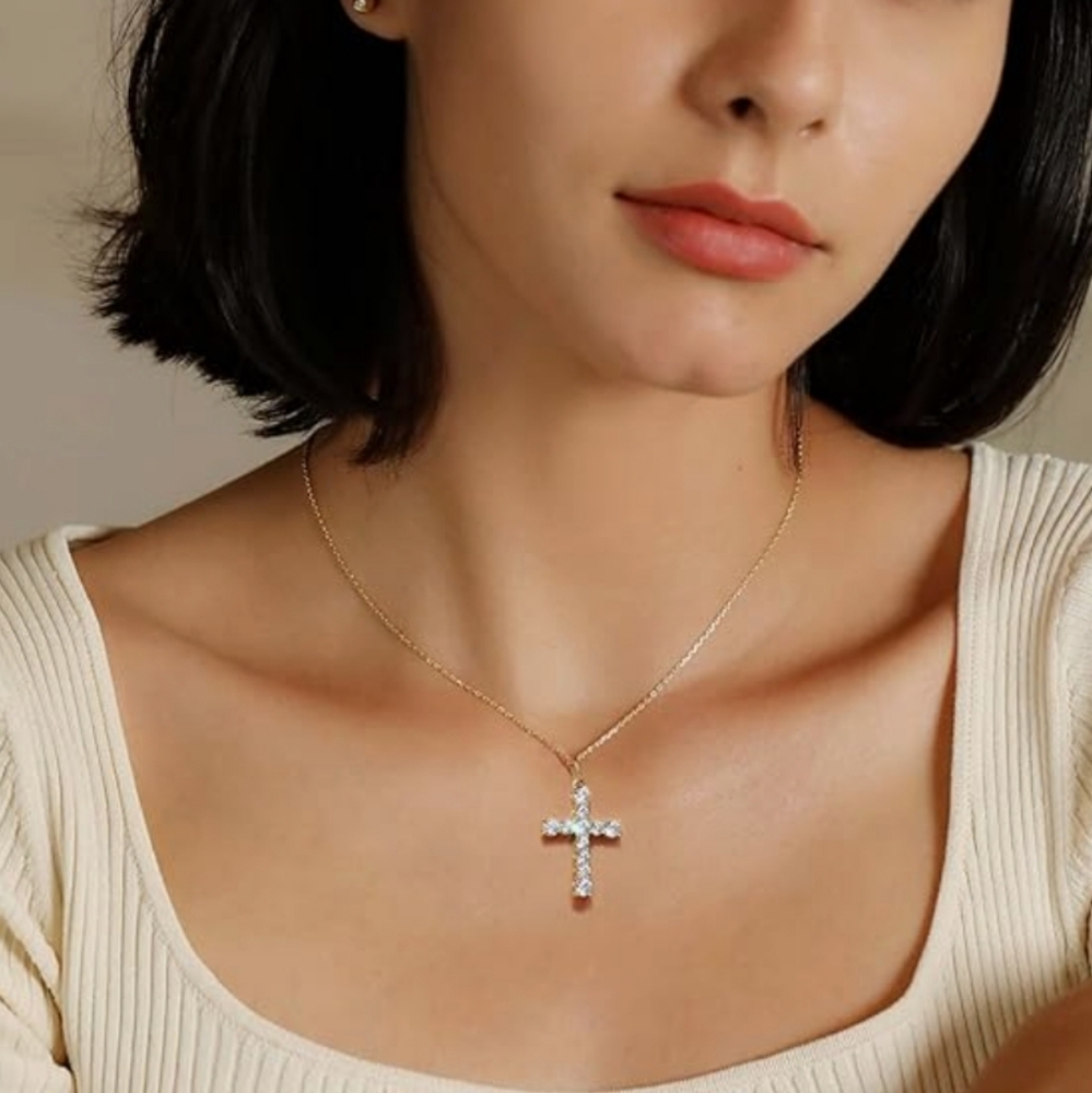 S925 Gold Cross Necklace